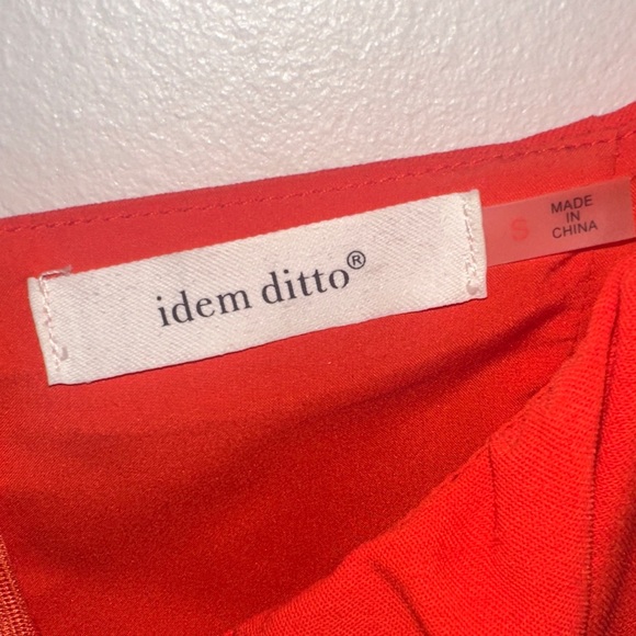 Chic Red Ruffle Mini Dress Romper - Picture 2 of 3